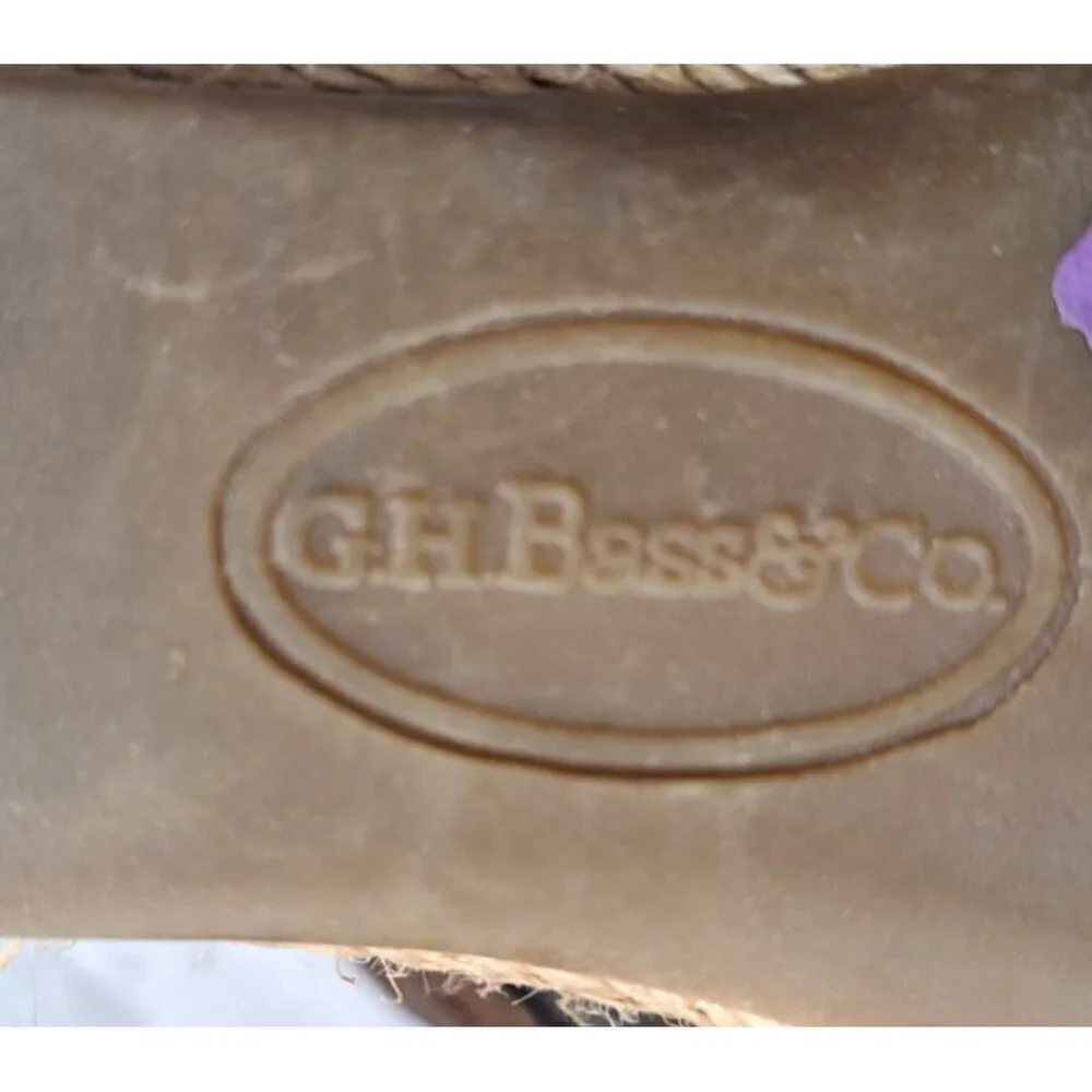 G.H.Bass & Company Women's 8.5 Brown Slides Jute Wedge 